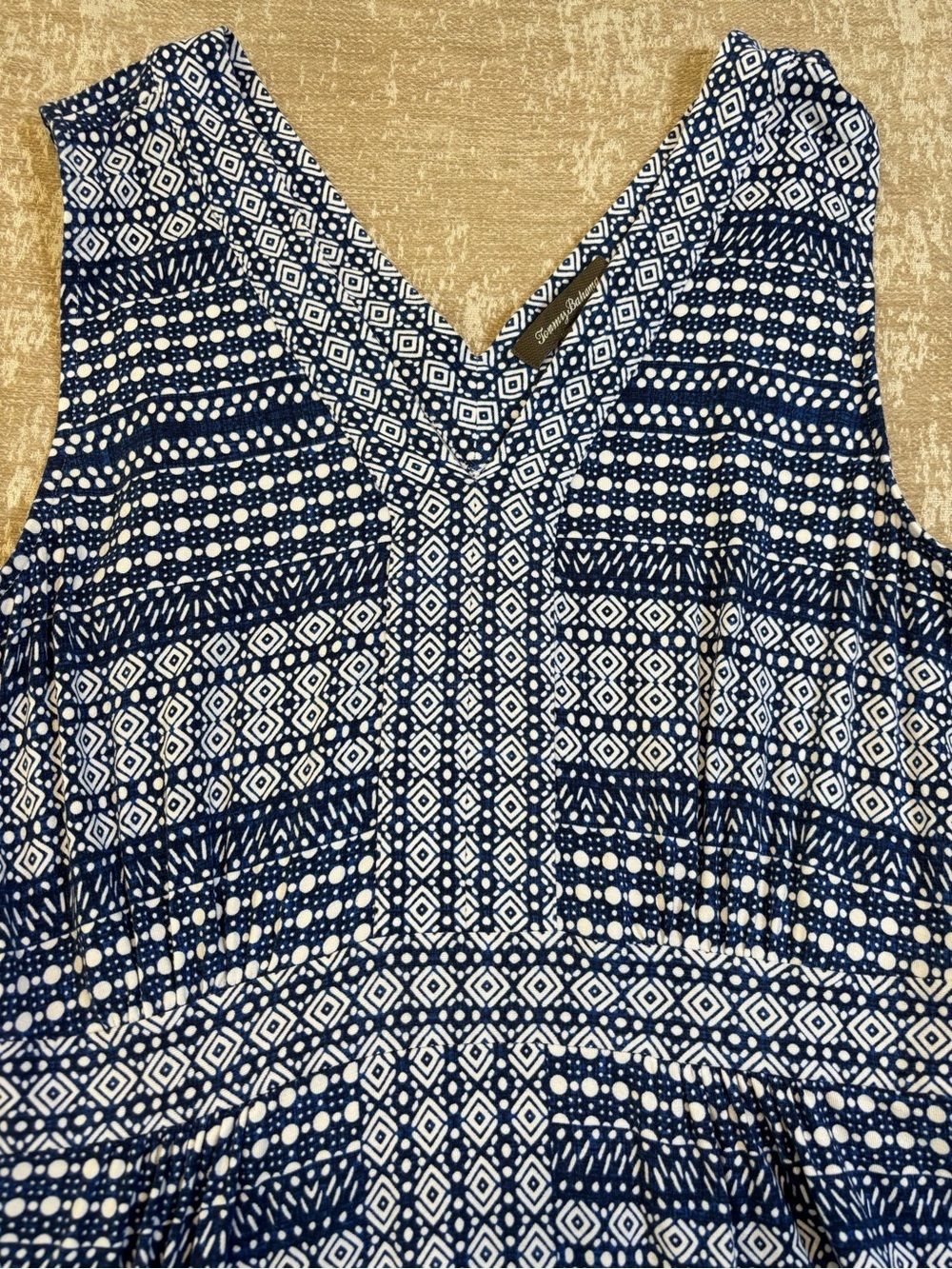 Tommy Bahama Navy & White Diamond Print Tank - Picture 8 of 9